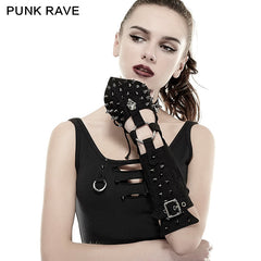 S-178 Skull black Ladies Handmade Rivet Studded Leather Gloves Accessories?-??Punk Rave Clothing