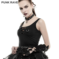 S-178 Skull black Ladies Handmade Rivet Studded Leather Gloves Accessories?-??Punk Rave Clothing