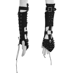 S-178 Skull black Ladies Handmade Rivet Studded Leather Gloves Accessories?-??Punk Rave Clothing