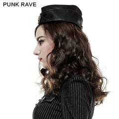 S-181 Military Soft Textile Cap Pattern Leather Lady Hat Accessories?-??Punk Rave Clothing