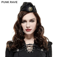 S-181 Military Soft Textile Cap Pattern Leather Lady Hat Accessories?-??Punk Rave Clothing