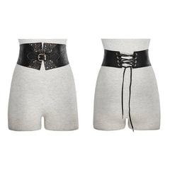 S-183 black Waistcoat Corset Gothic Accessories With Pattern?-??Punk Rave Clothing