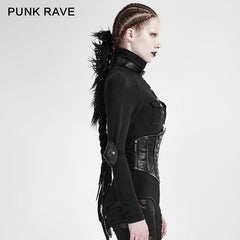 S-184 Military Buttons And Zipper Modeling Leather Girdle Accessories?-??Punk Rave Clothing
