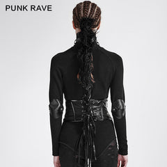 S-184 Military Buttons And Zipper Modeling Leather Girdle Accessories?-??Punk Rave Clothing