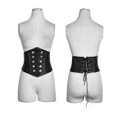 S-184 Military Buttons And Zipper Modeling Leather Girdle Accessories?-??Punk Rave Clothing