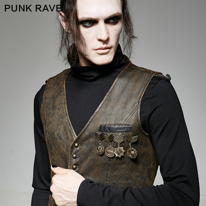 S-192 Antique Brass Metal Military Uniform Medal Accessories?-??Punk Rave Clothing