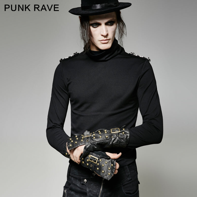 S-198 One Piece Metal Feeling Military Bronze Punk Accessories Sleeve Glove?-??Punk Rave Clothing