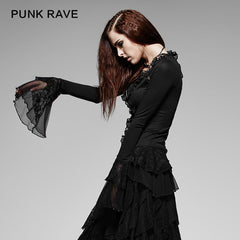T-189 Hot Sale Flare Long Sleeve Casual Western Gothic Shirt?-??Punk Rave Clothing