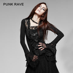 T-189 Hot Sale Flare Long Sleeve Casual Western Gothic Shirt?-??Punk Rave Clothing