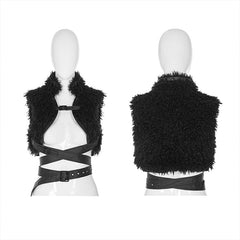 WY-1222EDF Punk Short Stand Collar Waistcoat?-??Punk Rave Clothing