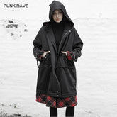 OPY-388XCF Lattice stitching Long jacket (with Waistline)?-??Punk Rave Clothing
