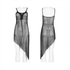 WQ-495LQF Punk daily perspective silver mesh camisole?-??Punk Rave Clothing
