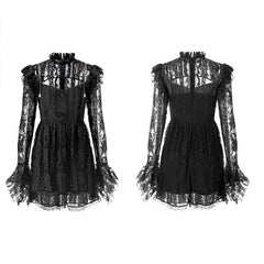 OPQ-722LQF Hollow-out lace dress?-??Punk Rave Clothing