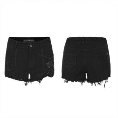 WK-427XDF 2021 Women Punk Ripped Denim Shorts?-??Punk Rave Clothing