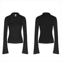 OPT-394TCF Gothic laced skinny T-shirt?-??Punk Rave Clothing