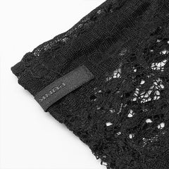 WS-413SSF Gothic daily striped lace gloves?-??Punk Rave Clothing