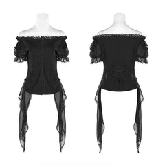 WLY-095 Lolita Broken-winged black Angel Short Sleeve Shirt?-??Punk Rave Clothing