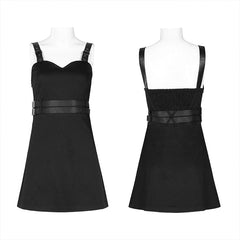 OPQ-673LQF Hard core girl military uniform style double belt A swing dress?-??Punk Rave Clothing
