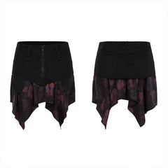 OPQ-662BQF Squares printing Print Hem Mid-waist Skirt?-??Punk Rave Clothing