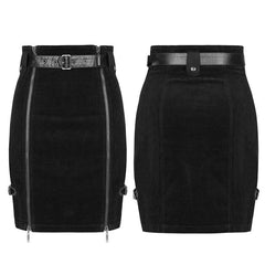 OPQ-657BQF High-waisted punk skirt?-??Punk Rave Clothing