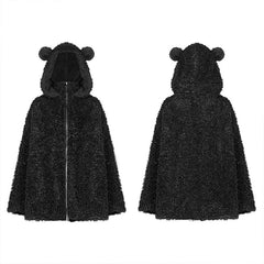 OPY-387XCF Loose-shouldered casual jacket (with hat)?-??Punk Rave Clothing