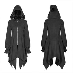 OPY-350XCF Irregular Hem Woolen Coat with Hat?-??Punk Rave Clothing