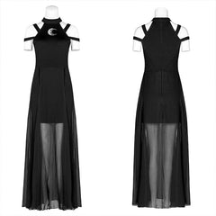 OPQ-586LQF Embroidered mid-length dress?-??Punk Rave Clothing