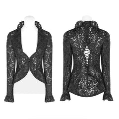 WY-1144 Dark Queen Perspective Lace Coat?-??Punk Rave Clothing