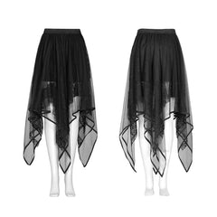 OPQ-616BQF Chiffon lace asymmetrical hemline skirt?-??Punk Rave Clothing