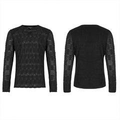 WT-636TCM Dark Texture Long Sleeve T-shirt?-??Punk Rave Clothing