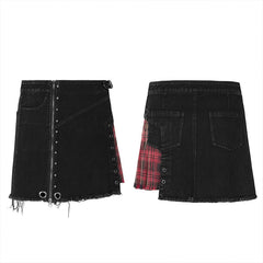 WQ-493BQF Punk rough short skirt?-??Punk Rave Clothing