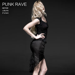 T-332 Sexy Slub Cotton Net Punk Shirts With Printing Pattern Front?-??Punk Rave Clothing