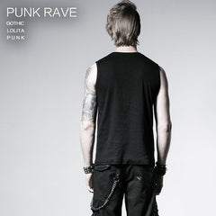 T-357 black Cotton Blets Rock Casual Punk Vest?-??Punk Rave Clothing