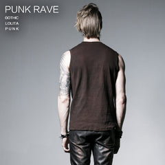 T-357 black Cotton Blets Rock Casual Punk Vest?-??Punk Rave Clothing