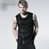 T-357 black Cotton Blets Rock Casual Punk Vest?-??Punk Rave Clothing