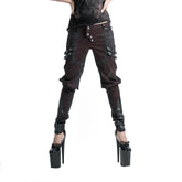 K-150 Latest Red Leather Belts Painted Punk Pants?-??Punk Rave Clothing