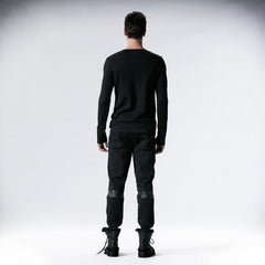 T-365 Rock Fashion Wolf Pattern Front black Long Sleeve Punk Shirts?-??Punk Rave Clothing