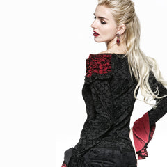 T-369 Retro Long Top T-shirt Cotton Woman Fashion Gothic T-shirt?-??Punk Rave Clothing