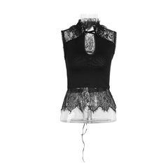 T-399 Cross Short Gothic T-shirts With U-shape Collar?-??Punk Rave Clothing