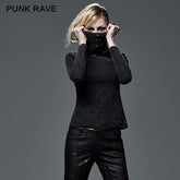 T-404 Drawstring Hollow-out Club Elastic Punk Shirts With Standing Collar?-??Punk Rave Clothing