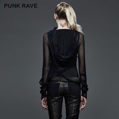 T-407 High End Fashion Trendy Street Punk T-shirts With Big Hoodie?-??Punk Rave Clothing