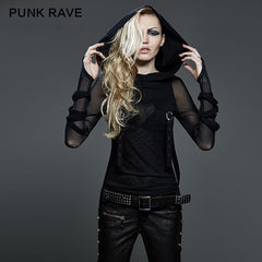 T-407 High End Fashion Trendy Street Punk T-shirts With Big Hoodie?-??Punk Rave Clothing