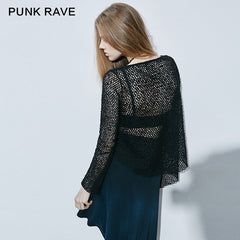 T-411 Woolen Syles Long Sleeve Hot Basic Mesh Punk Shirts?-??Punk Rave Clothing