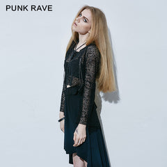 T-411 Woolen Syles Long Sleeve Hot Basic Mesh Punk Shirts?-??Punk Rave Clothing