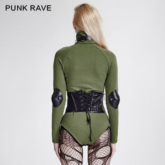 T-434 Military Nylon Retro Buttons Jumpsuits Combat Leather Punk Shirts?-??Punk Rave Clothing