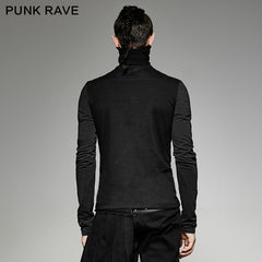 T-439 Casual Style Fancy Cotton High-necked Punk Shirts With Printing Pattern?-??Punk Rave Clothing