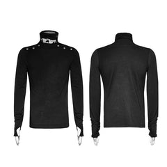 T-439 Casual Style Fancy Cotton High-necked Punk Shirts With Printing Pattern?-??Punk Rave Clothing