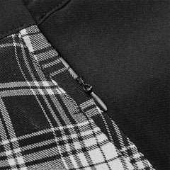 OPQ-537BQF black and white stitching pliad detachable waist-tail skirt?-??Punk Rave Clothing