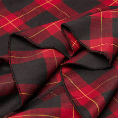 OPQ-859DQF Plaid irregular flounces slip dress?-??Punk Rave Clothing