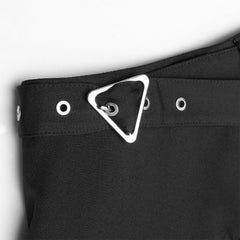 OPQ-684BQF Hardcore Girl series simplest short front and long back pleated skirt?-??Punk Rave Clothing